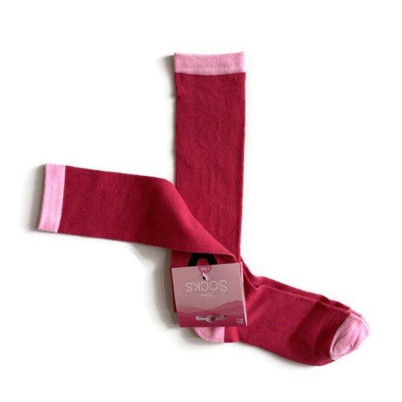 ampro breast cancer awareness strong knee socks deep pink 1 pair OSFM new - Picture 2 of 6